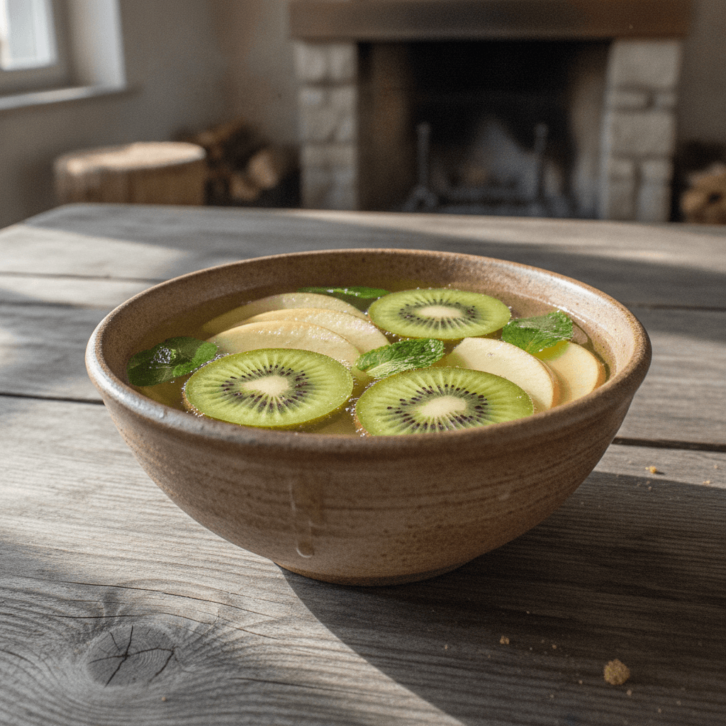 Apfelbowle mit Kiwi