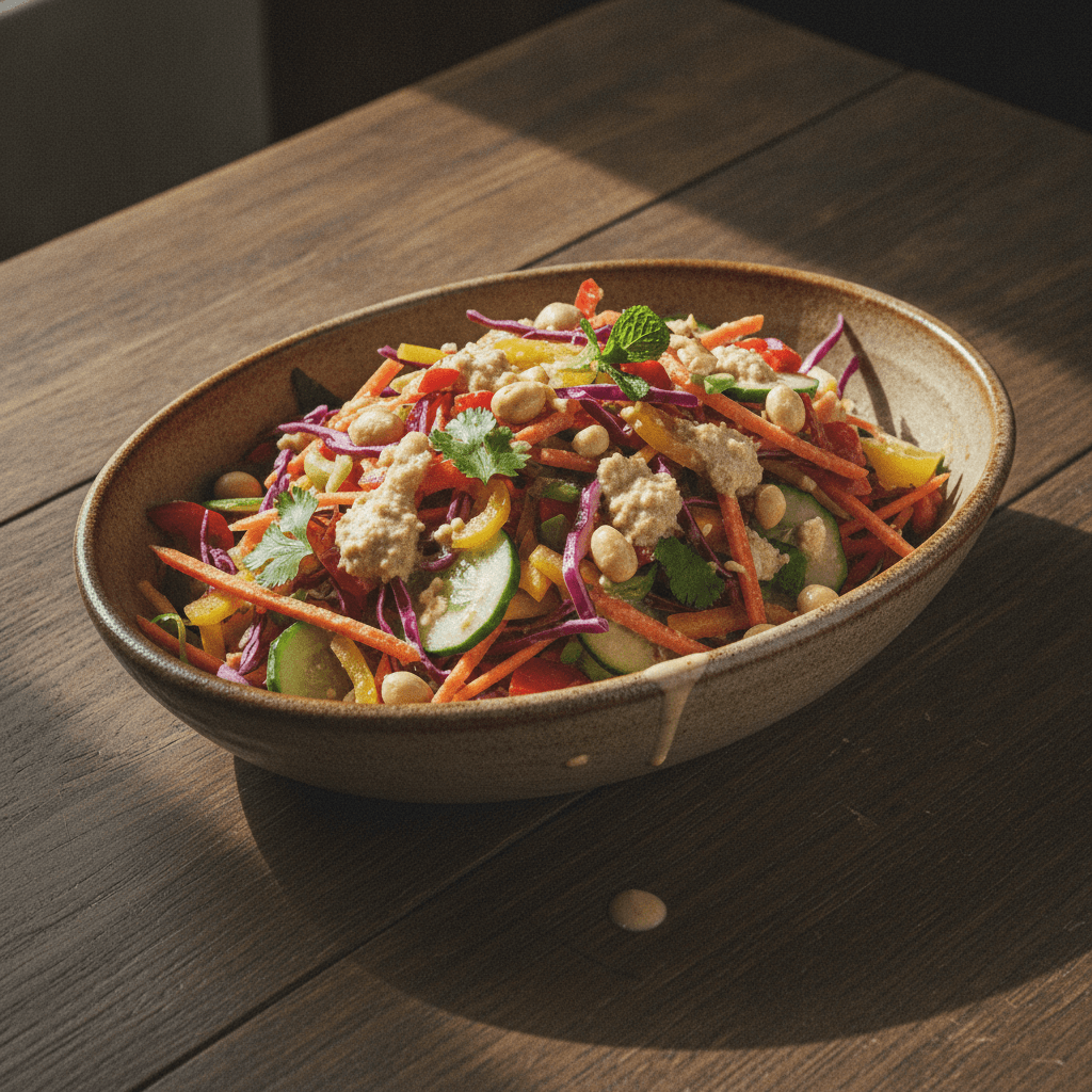 Ambonesischer Rohkostsalat mit Kenarinuss-Dressing