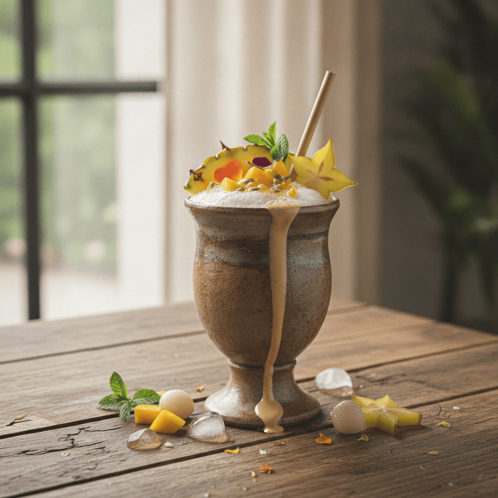 Erfrischender Aloa Fruchtcocktail