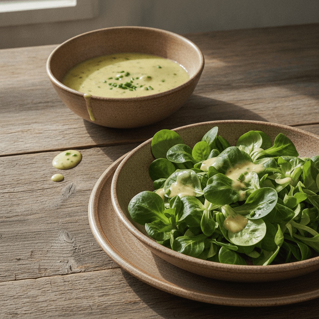 Feldsalat mit besonderer Vinaigrette