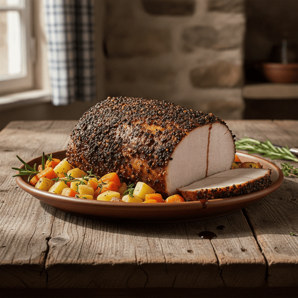 Kasselerbraten mit würziger Pfefferkruste