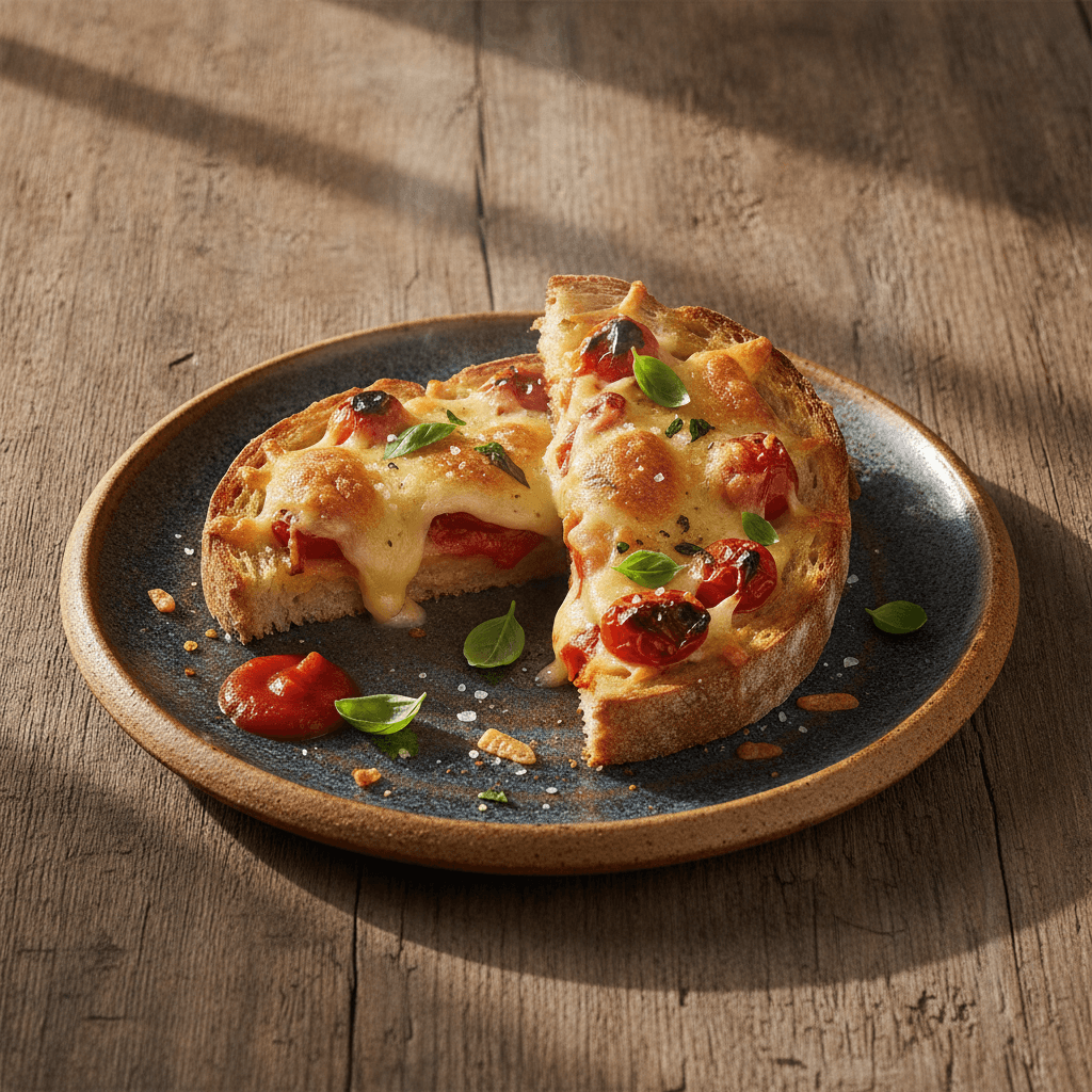 Knuspriger Tomaten-Käse-Toast aus der Küchenmaschine