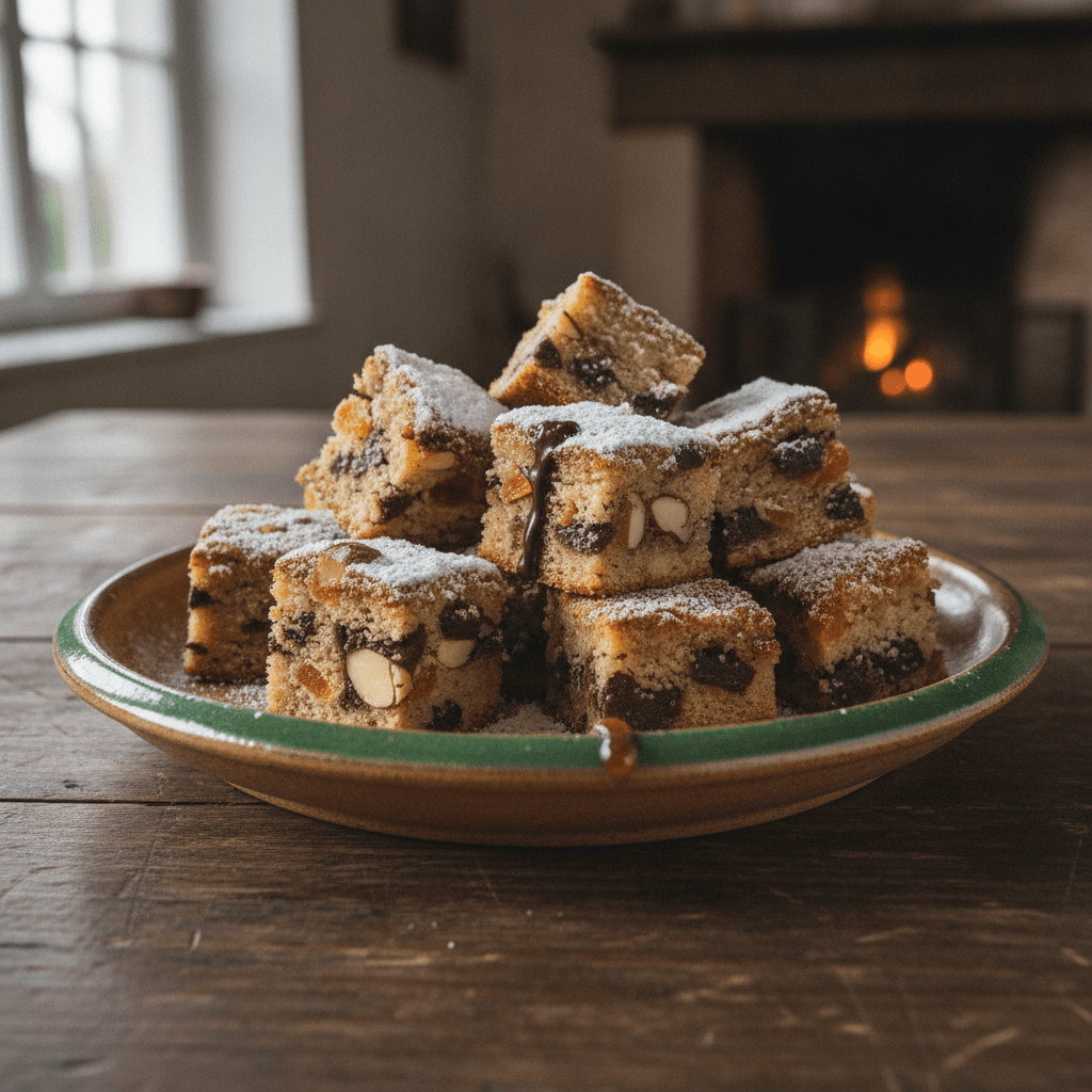 Saftige Adventswürfel mit Mandel und Schokolade